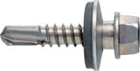 Șuruburi autoforante pentru metal S-MD 53 S Șurub autoforant (oțel inoxidabil A2) cu șaibă de 16 mm pentru fixări metal pe metal de grosime medie (până la 6 mm)