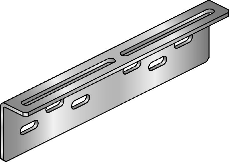 Conector MIC-UB Conector zincat la cald (HDG), pentru fixarea colierelor de tip U pe grinzile MI, astfel încât să permită o libertate mai mare de reglare